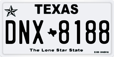 TX license plate DNX8188