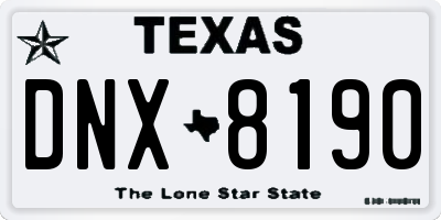 TX license plate DNX8190