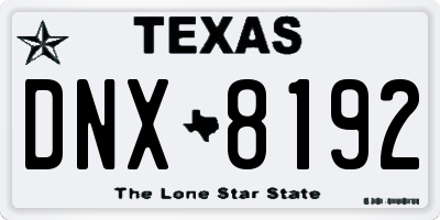 TX license plate DNX8192