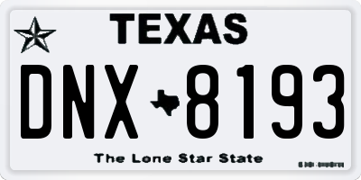 TX license plate DNX8193