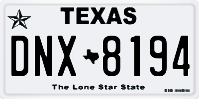 TX license plate DNX8194