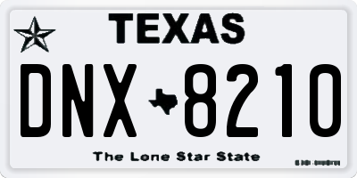 TX license plate DNX8210