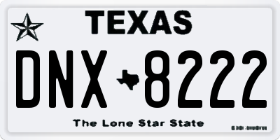 TX license plate DNX8222