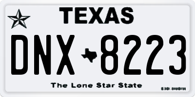 TX license plate DNX8223