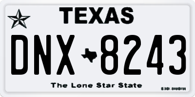 TX license plate DNX8243