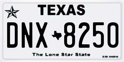 TX license plate DNX8250