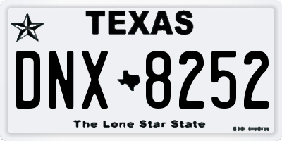 TX license plate DNX8252