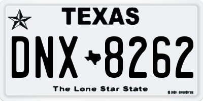 TX license plate DNX8262