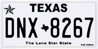 TX license plate DNX8267