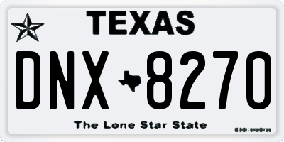 TX license plate DNX8270