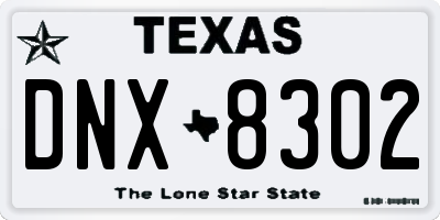 TX license plate DNX8302