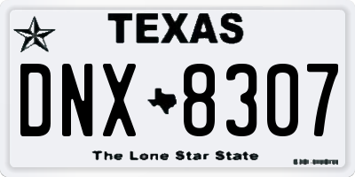 TX license plate DNX8307