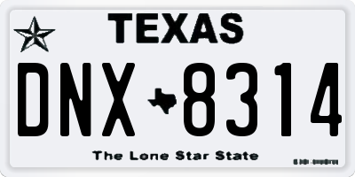 TX license plate DNX8314