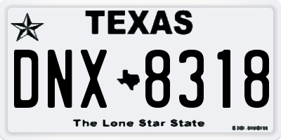 TX license plate DNX8318