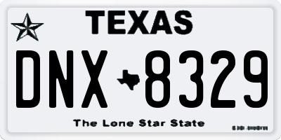 TX license plate DNX8329