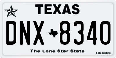 TX license plate DNX8340