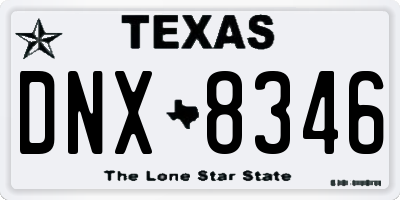 TX license plate DNX8346