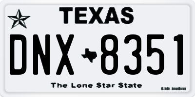 TX license plate DNX8351