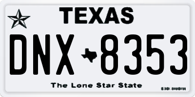 TX license plate DNX8353