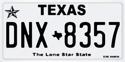 TX license plate DNX8357