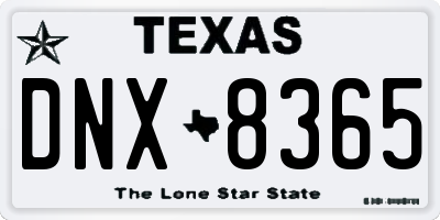 TX license plate DNX8365
