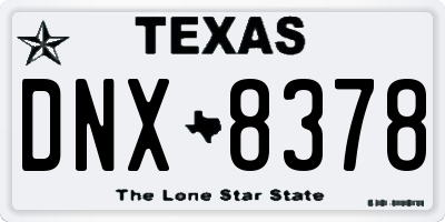 TX license plate DNX8378
