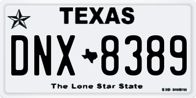 TX license plate DNX8389