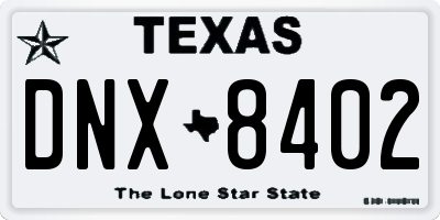 TX license plate DNX8402