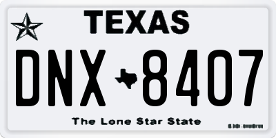 TX license plate DNX8407