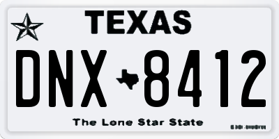 TX license plate DNX8412