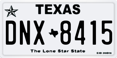 TX license plate DNX8415