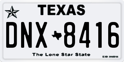 TX license plate DNX8416