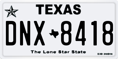 TX license plate DNX8418