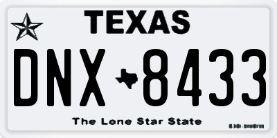 TX license plate DNX8433