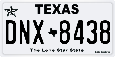 TX license plate DNX8438