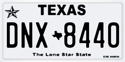 TX license plate DNX8440
