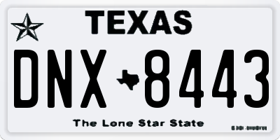 TX license plate DNX8443