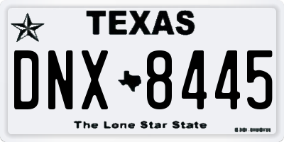 TX license plate DNX8445