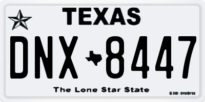 TX license plate DNX8447
