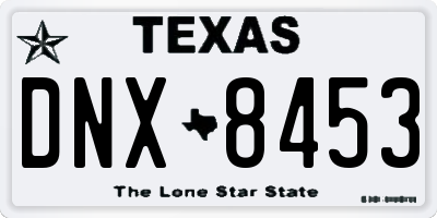 TX license plate DNX8453