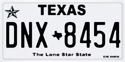 TX license plate DNX8454