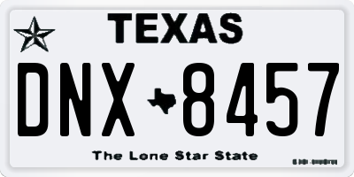 TX license plate DNX8457