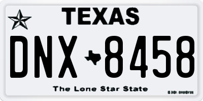 TX license plate DNX8458