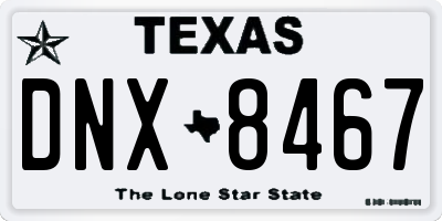 TX license plate DNX8467