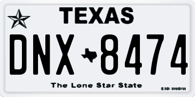 TX license plate DNX8474