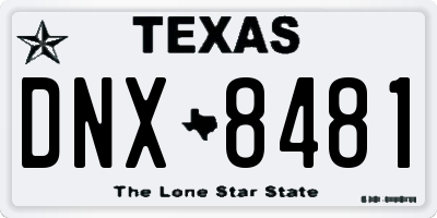 TX license plate DNX8481