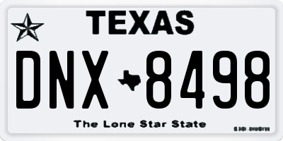 TX license plate DNX8498