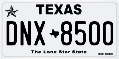 TX license plate DNX8500