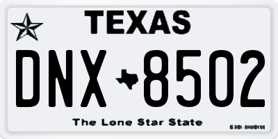 TX license plate DNX8502