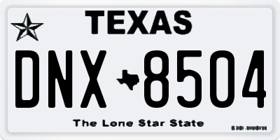 TX license plate DNX8504